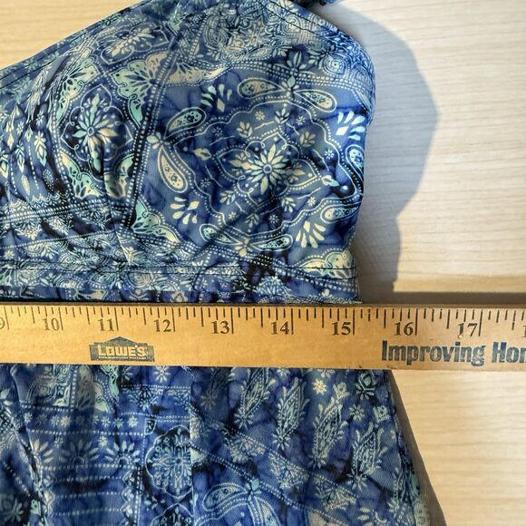 Croft And Barrow Tankini Swim Top 14 Blue White Cruise Beach Adjustable Strap - Picture 8 of 11